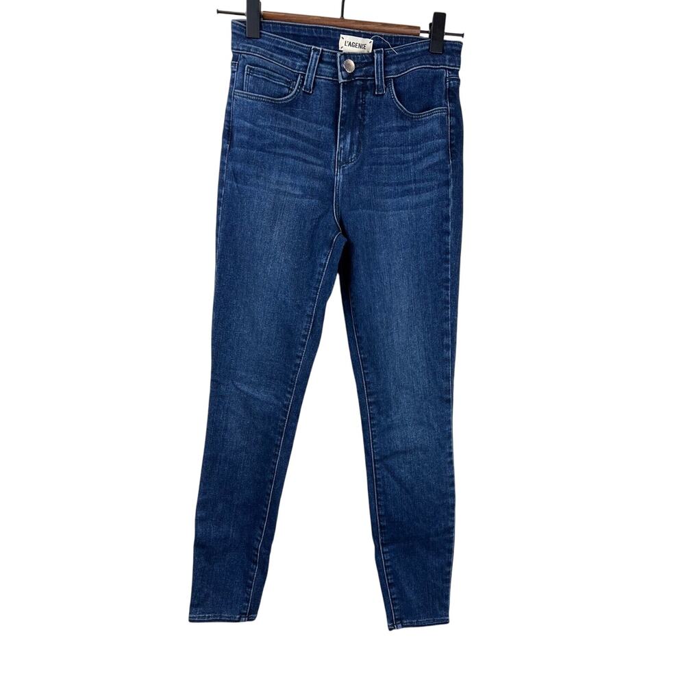 L'Agence Womens Skinny Jeans Size 24 Slim Fit Mid-Rise Medium Wash Blue Denim